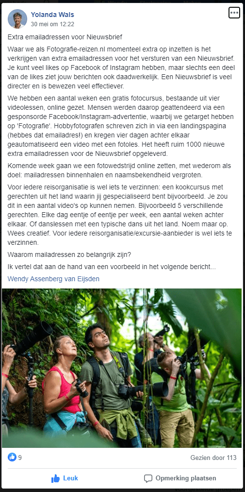 Fotografie-reizen.nl gratis fotocursus FB Community